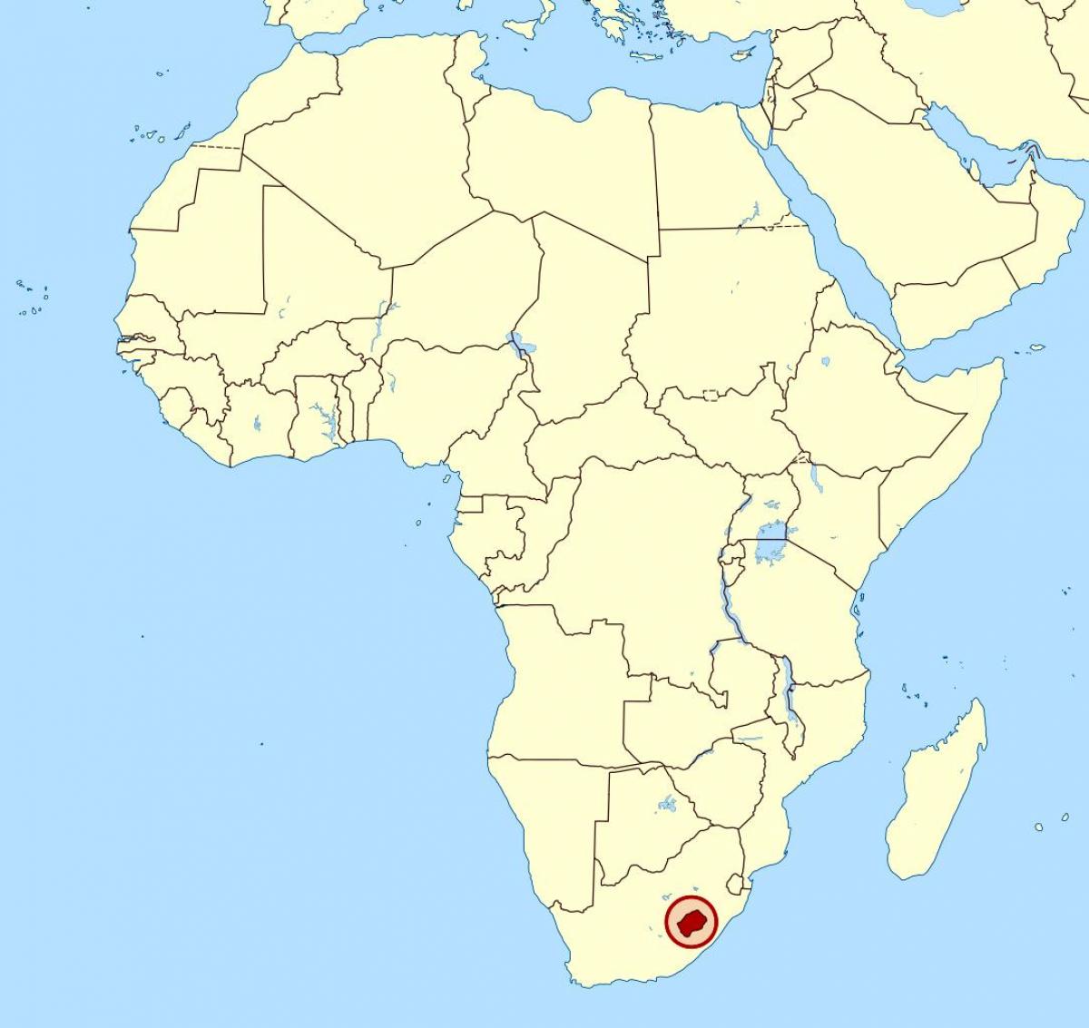 kartta Lesotho maailmassa